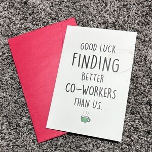 Coworker leaving a job card